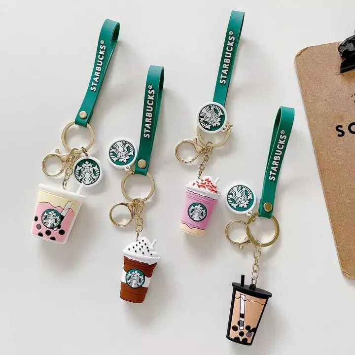 Starbucks Coffee Cup keychain for bike Cute Keyring, Bag Hook Single Piece Starbucks Coffee Cup keychain Keychain for Boys Kids Return Gifts Key Chain (Random Color) Image