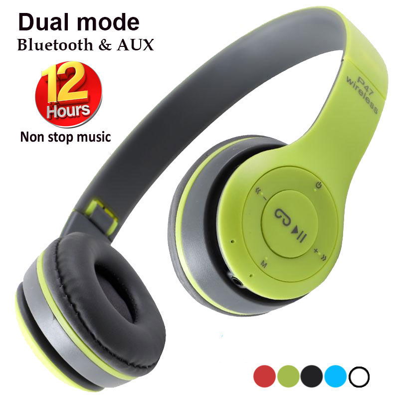 P47 Wireless Bluetooth Headphones with Mic,SD Card & Hands-Free Calling , Lightweight Foldable Design Image