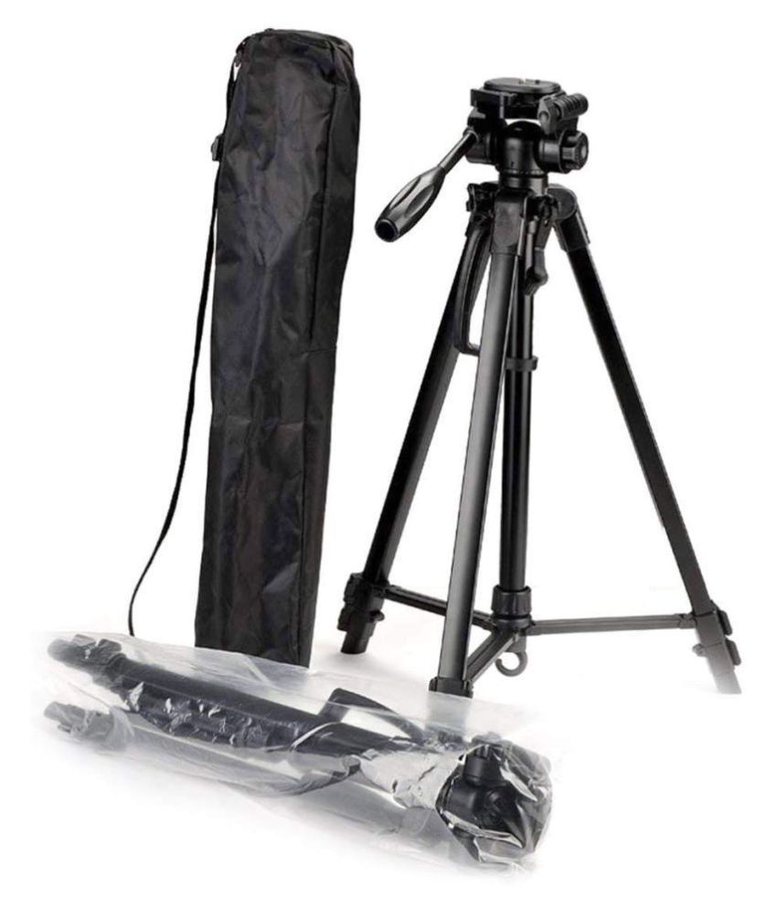 Tripod-3388 Arrive Shooting Angle Lightweight Camera Stand Tripod Kit Tripod (Black, Supports Up to 3000 g) Image