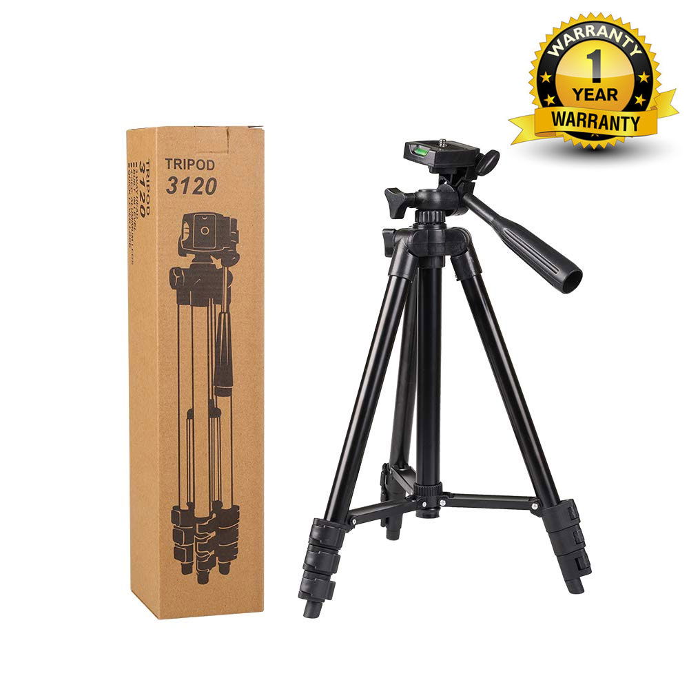 3120  Tripod Stand Foldable Aluminum Tripod for Mobile Phone & Camera Tripod Stand Adjustable and Foldable Image