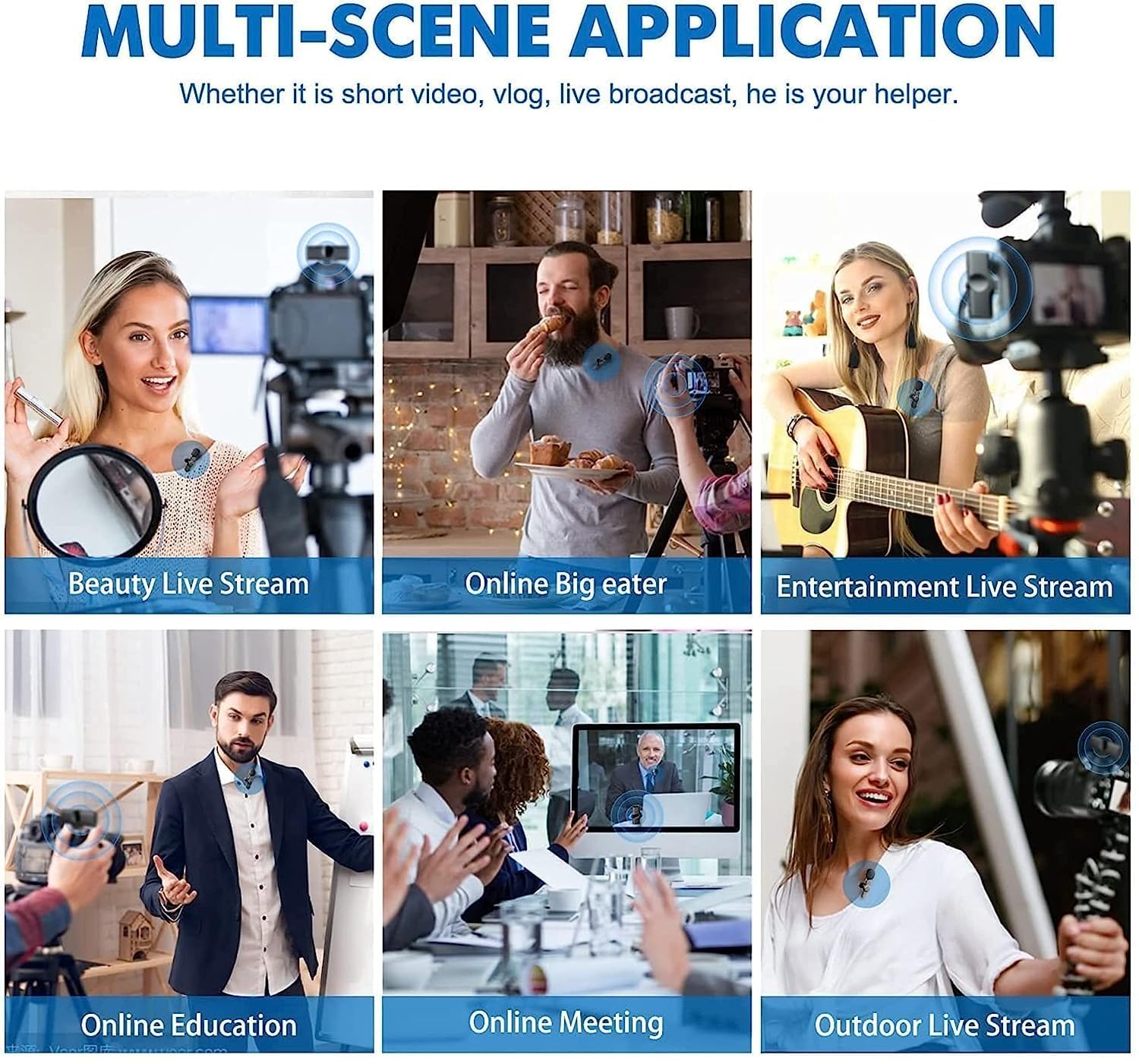 K8 Wireless Microphone, Mini Portable Recording Clip Mic with Receiver for All Type-C, Micro U Mobile Phones Camera Laptop for Vlogging YouTube Online Class, Zoom Call(K8) Image 