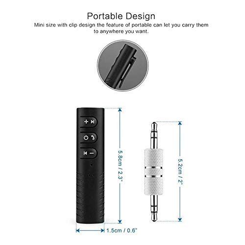 BT450 Wireless Bluetooth Receiver 3.5mm Jack Stereo Bluetooth Audio Music Receiver Adapter for Speaker Car Aux Hands Free Kit Compatible with All Android, iOS and iOS Devices - Assorted Colour