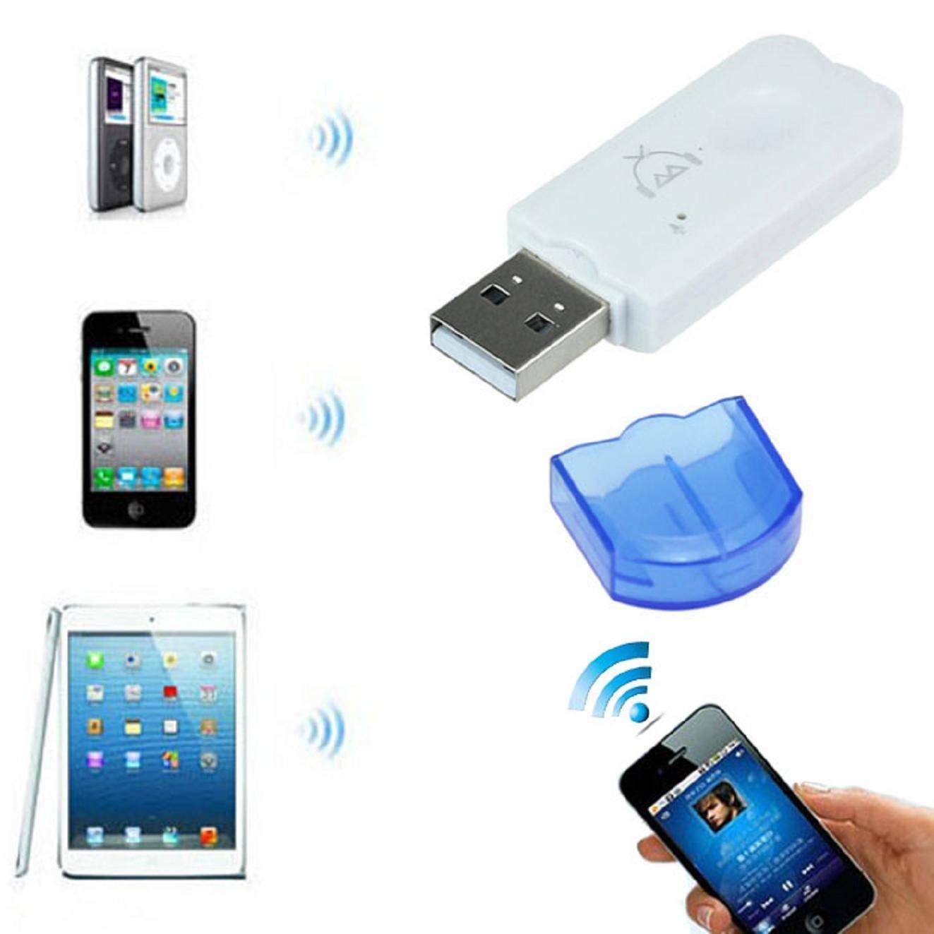 USB Bluetooth Dongle Car Bluetooth 4.0 USB Music Audio Receiver Wireless Bluetooth Transmitter Bluetooth Audio Music Adapter Car Aux Wireless Handsfree Dongle