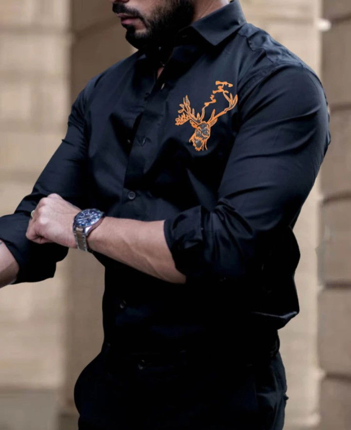 Black Blaze Embroidered Shirt  Image