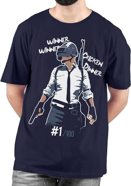 Unisex Cotton Regular Fit T Shirts for Men and Women, Funny PUBG BGMI T-shirt  Image