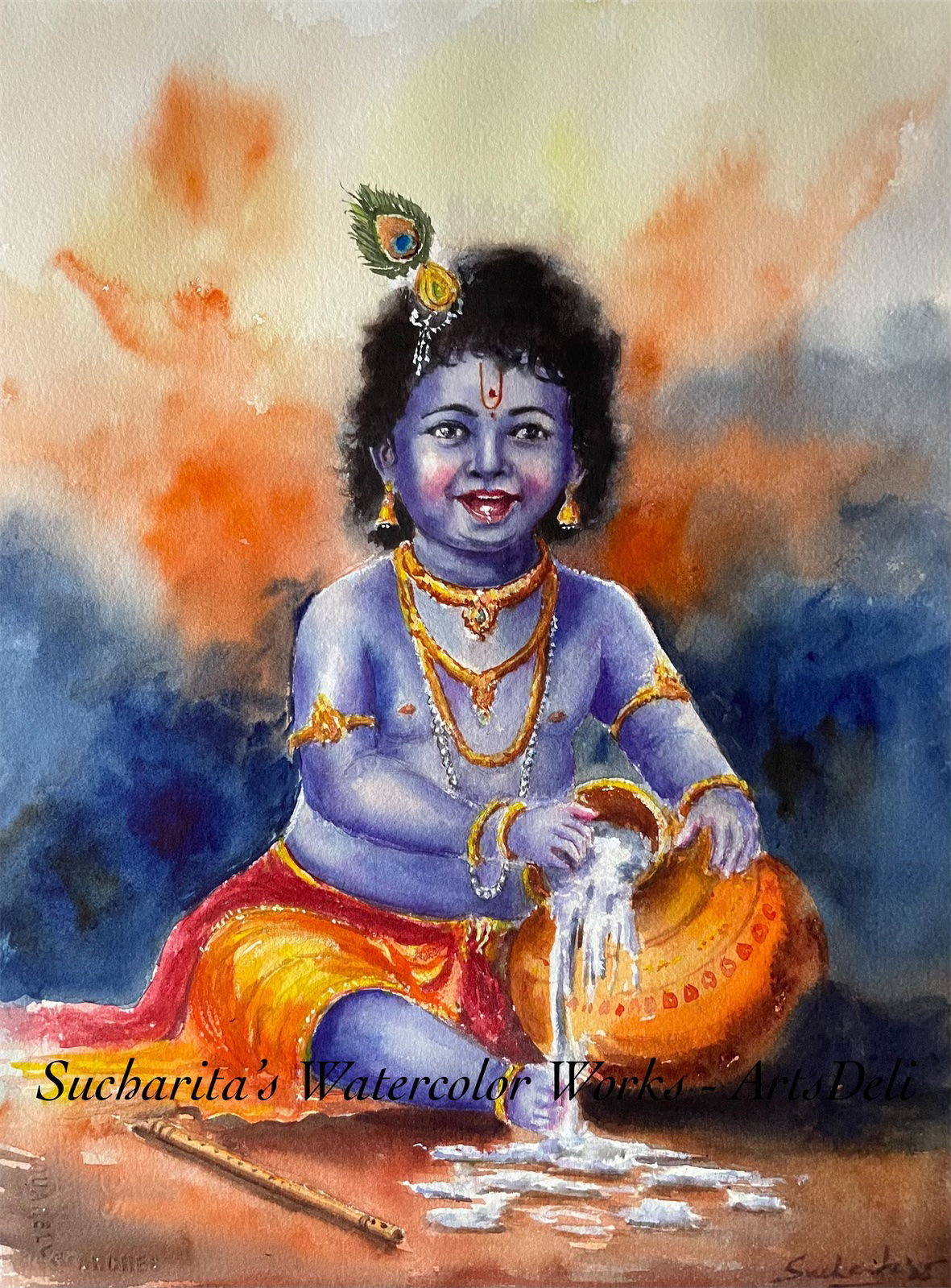 Krishna with butter Image