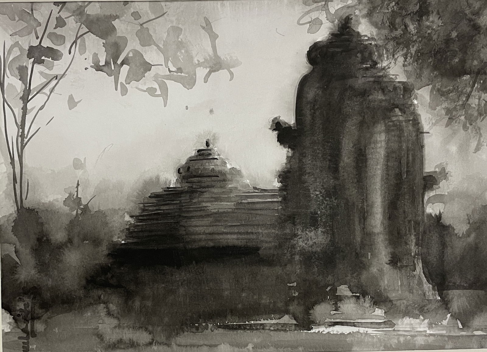 Temple in monochrome Image