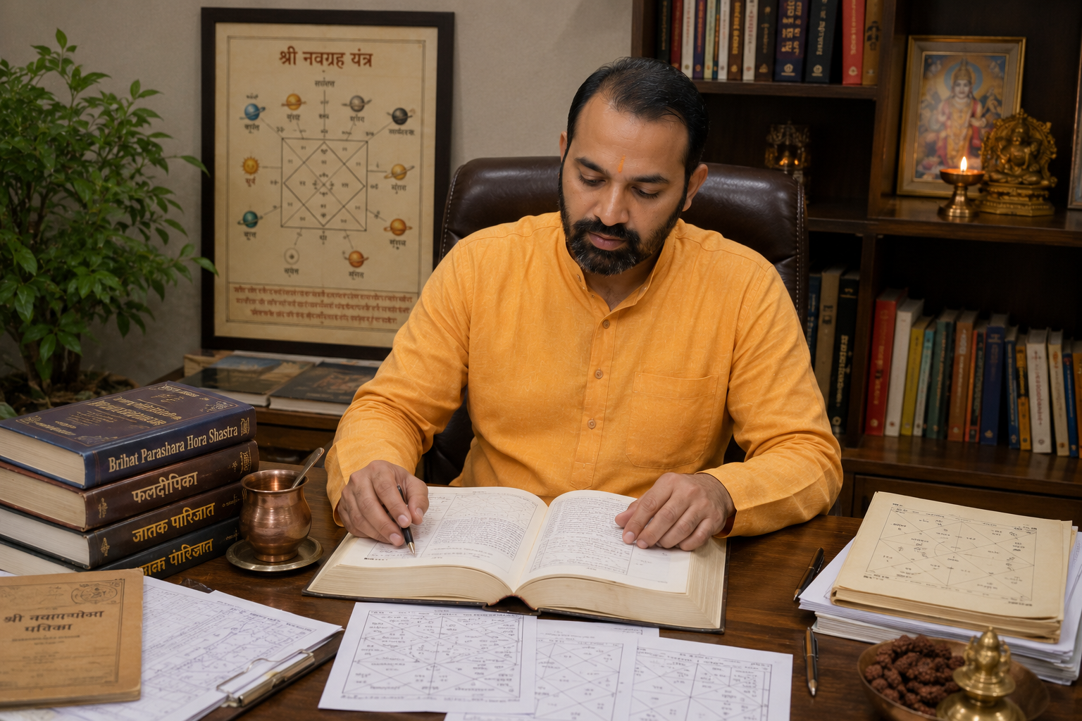 Pandit Anil Bhargava doing Kundali consultation — Famous Astrologer in India