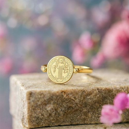 Dual Charm Foldable Gold Ring