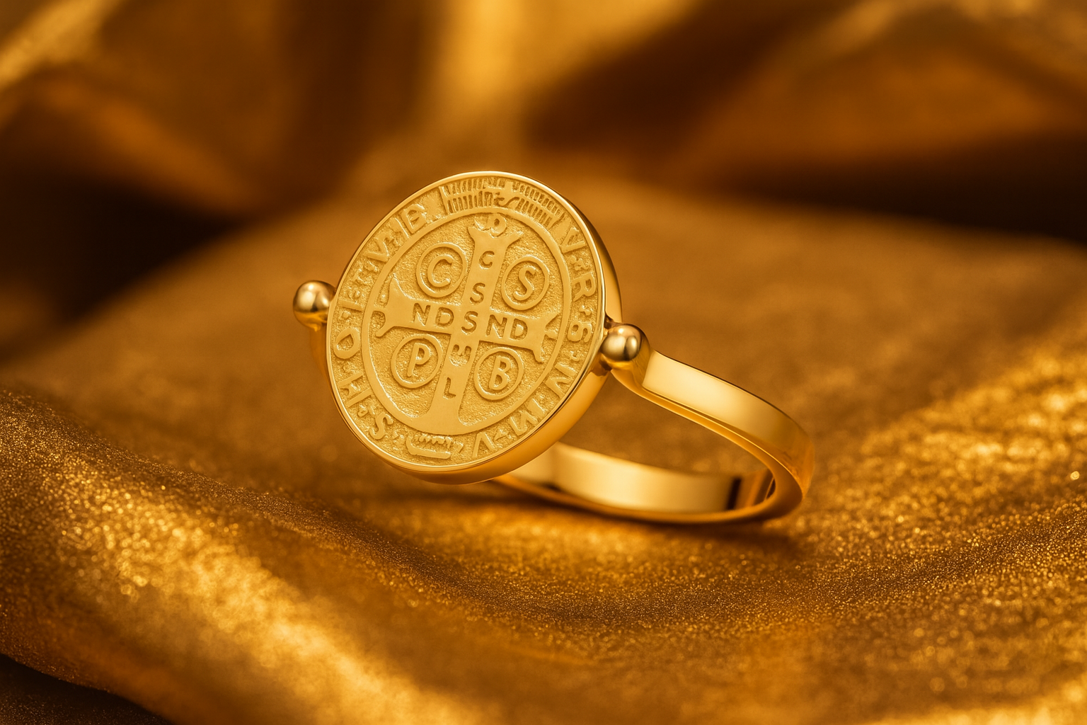 Dual Charm Foldable Gold Ring Image