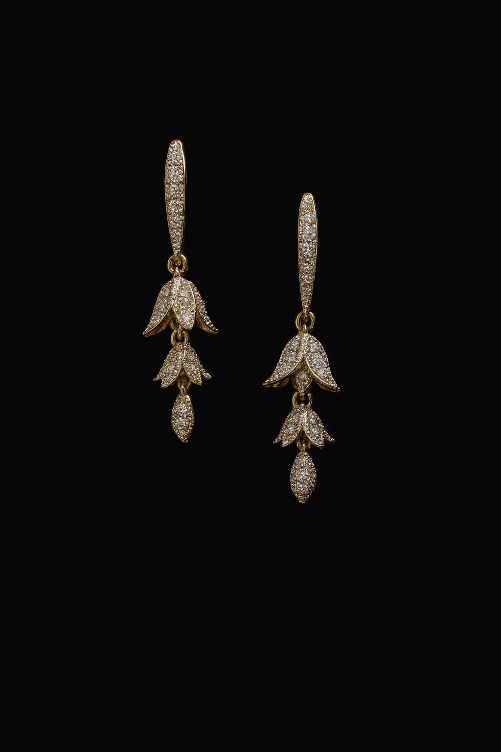 Floral Radiance Diamond Drop Earrings