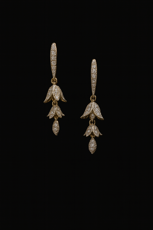Floral Radiance Diamond Drop Earrings