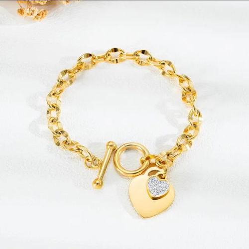 Gold Heart Charm Bracelet 