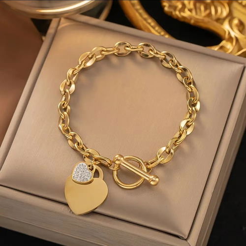 Gold Heart Charm Bracelet  Image