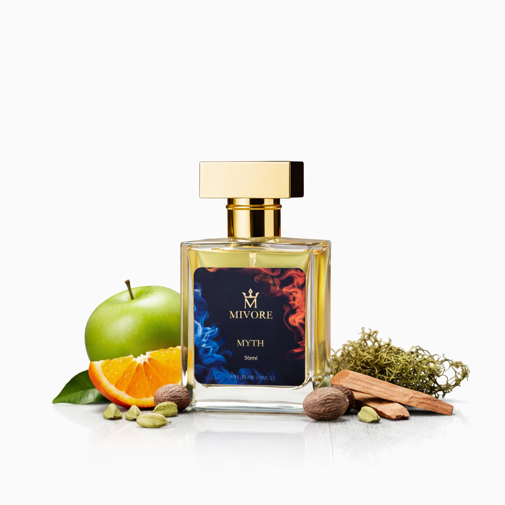 Myth Eau de Parfum for Men, Citrus and Woody Fragrance with Apple, Mandarin, Cedar, Vetiver and Oakmoss Notes, Long-Lasting Aroma, 50 ml PRSFG-10 Brand: MIVORE Image