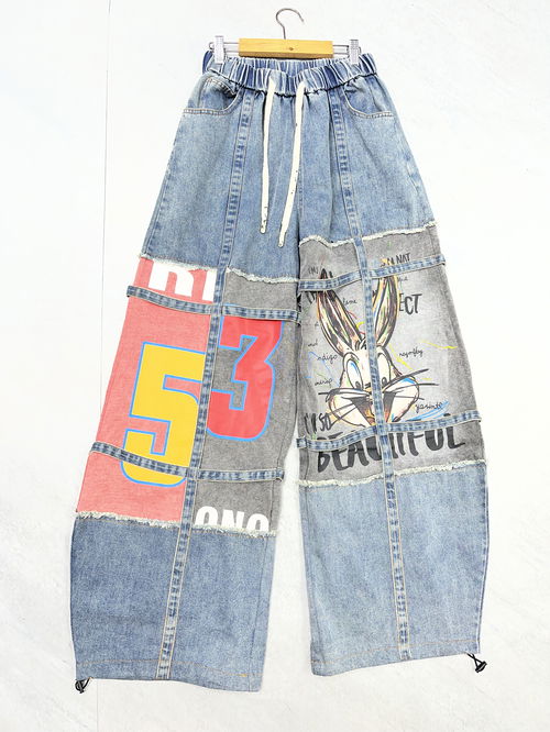 women funky street fashion denim jeans  Image