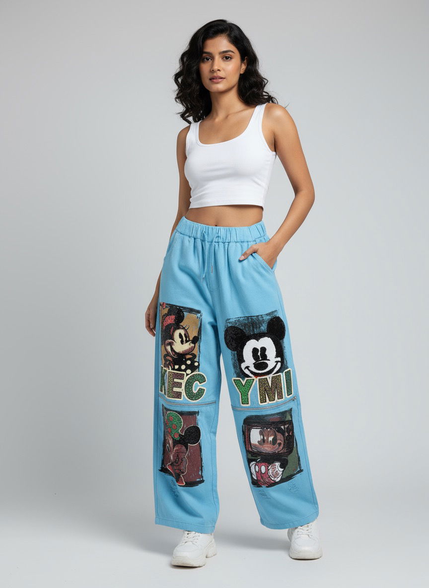 Cartoon Pop Street-Style Joggers Image
