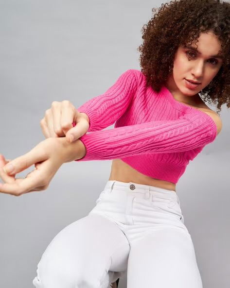 One Shoulder Crop Top Image