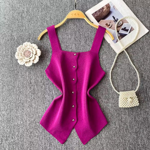 Button-down vest top Image