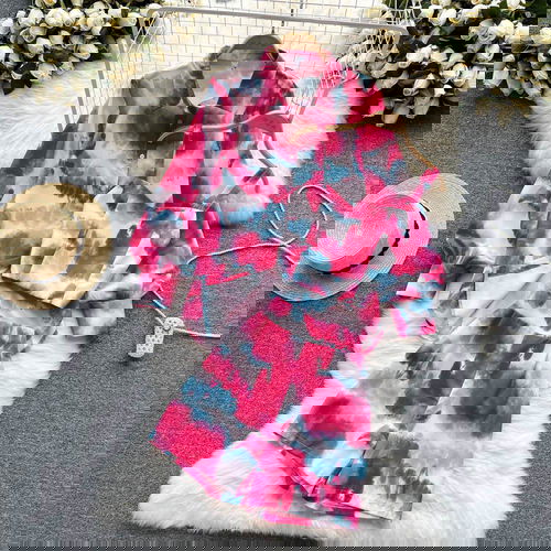  Pink & Blue Tie-Dye 3-Piece Shorts Co-ord Set Image