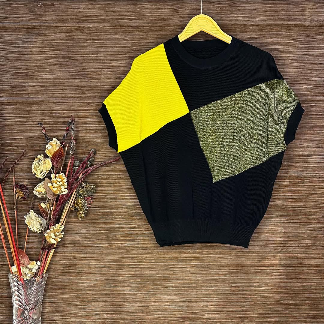 Colorblock Casual Knit Top Image