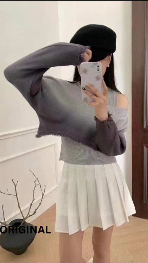  Korean Off Shoulder Set Top Image