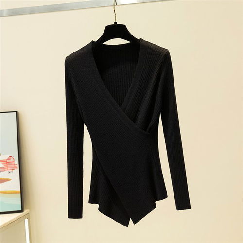 Ribbed Wrap Knit Top