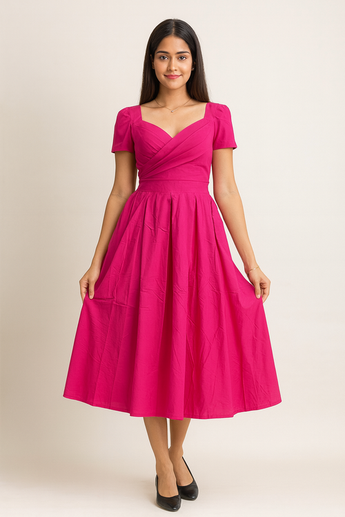 Fit & Flare Midi Dress Image