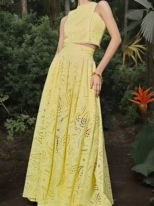  Laser-Cut schiffli Co-ord Set