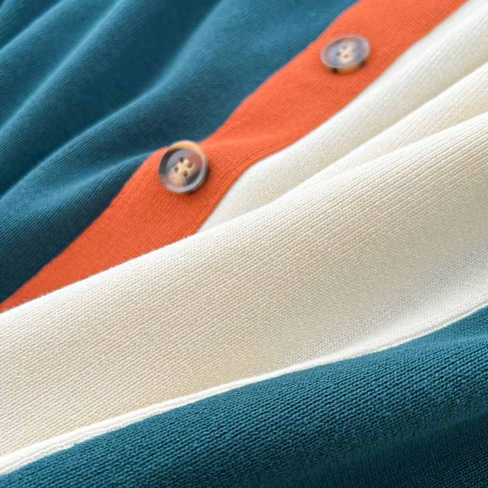 Colorblock Button-Down Midi Dress Image 