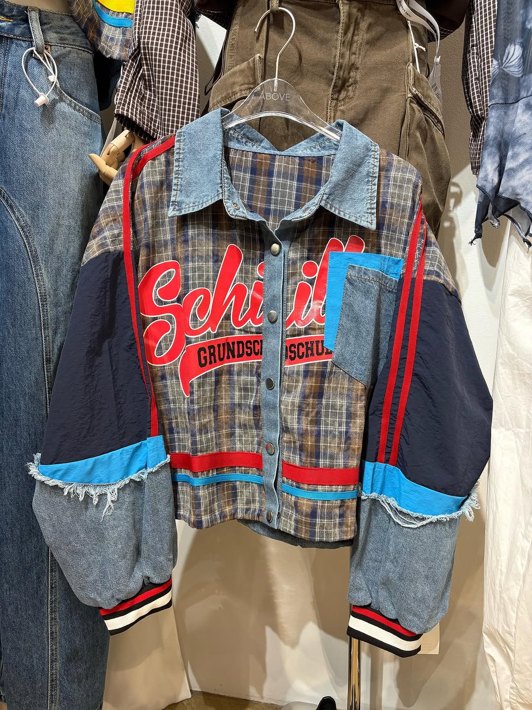 Patchwork Cropped Shirt Jacket Image 