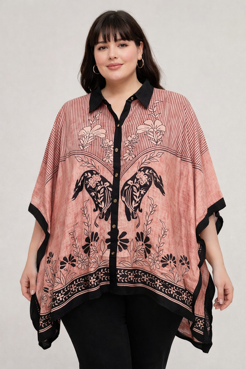 Printed Kaftaan Top For Big Size  Image