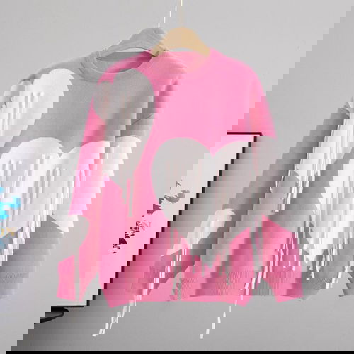 Heart Fringe Oversized Knit Sweatshirt ❤️