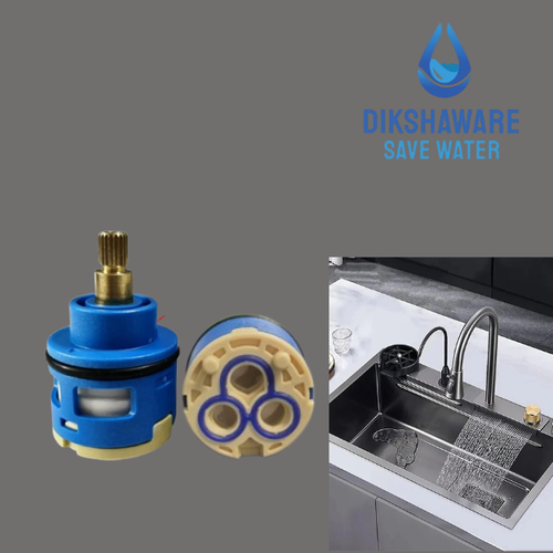 Dikshaware Imported Kitchen Sink Inner Cartridge Valve | 35mm Rotating Function | Replacement Disc | Smooth Handle Operation | Durable Ceramic Core 