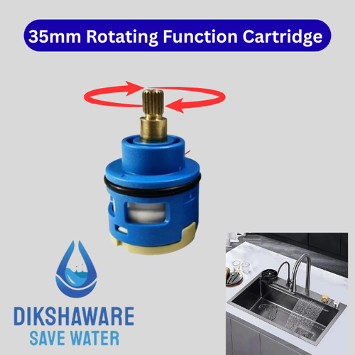 Dikshaware Imported Kitchen Sink Inner Cartridge Valve | 35mm Rotating Function | Replacement Disc | Smooth Handle Operation | Durable Ceramic Core  Image