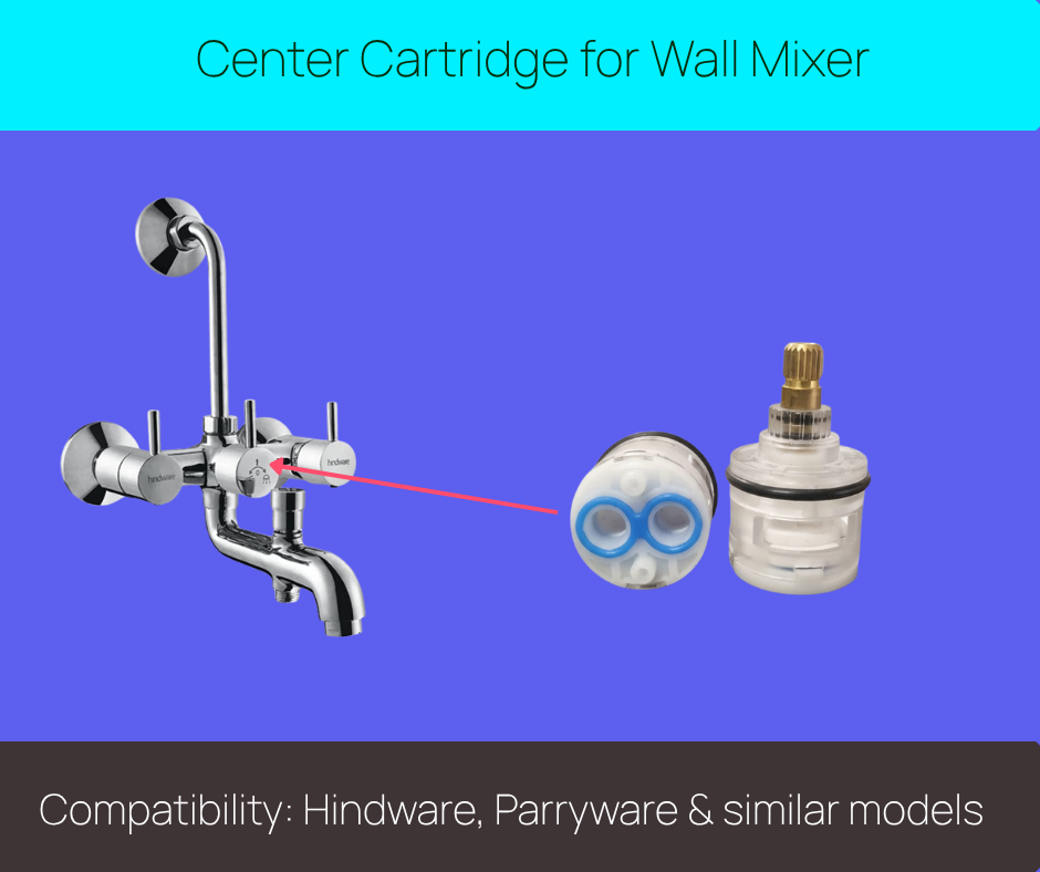 Dikshaware 31mm Transparent Replacement Ceramic Disc Center Cartridge for Wall Mixer | Compatible with Hindware & Parryware Models | Leak-Proof, Durable, Easy Installation | Made in India Image 