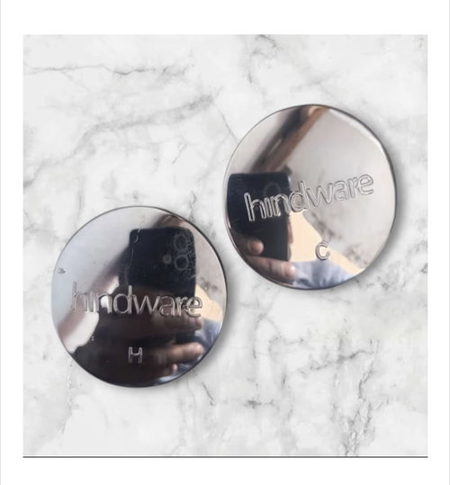 HindwareContessa Plus Tap Handle Cap Set | Hot & Cold Chrome Handle Caps for Bathroom Wall Mixer Tap | Replacement Handle Button Covers Compatible with Hindware Contessa Plus Image