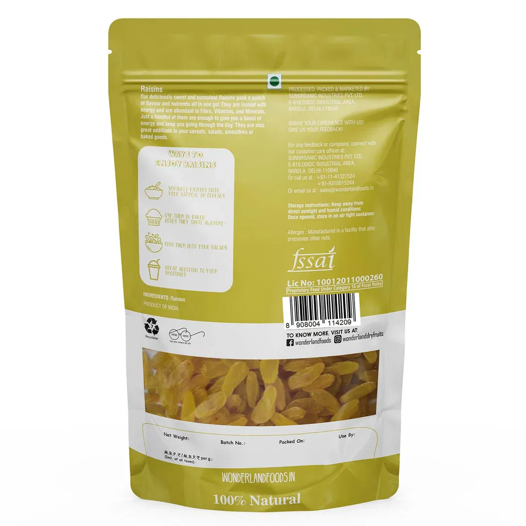 Premium Raisins Long Size | 100% Sulphur Free