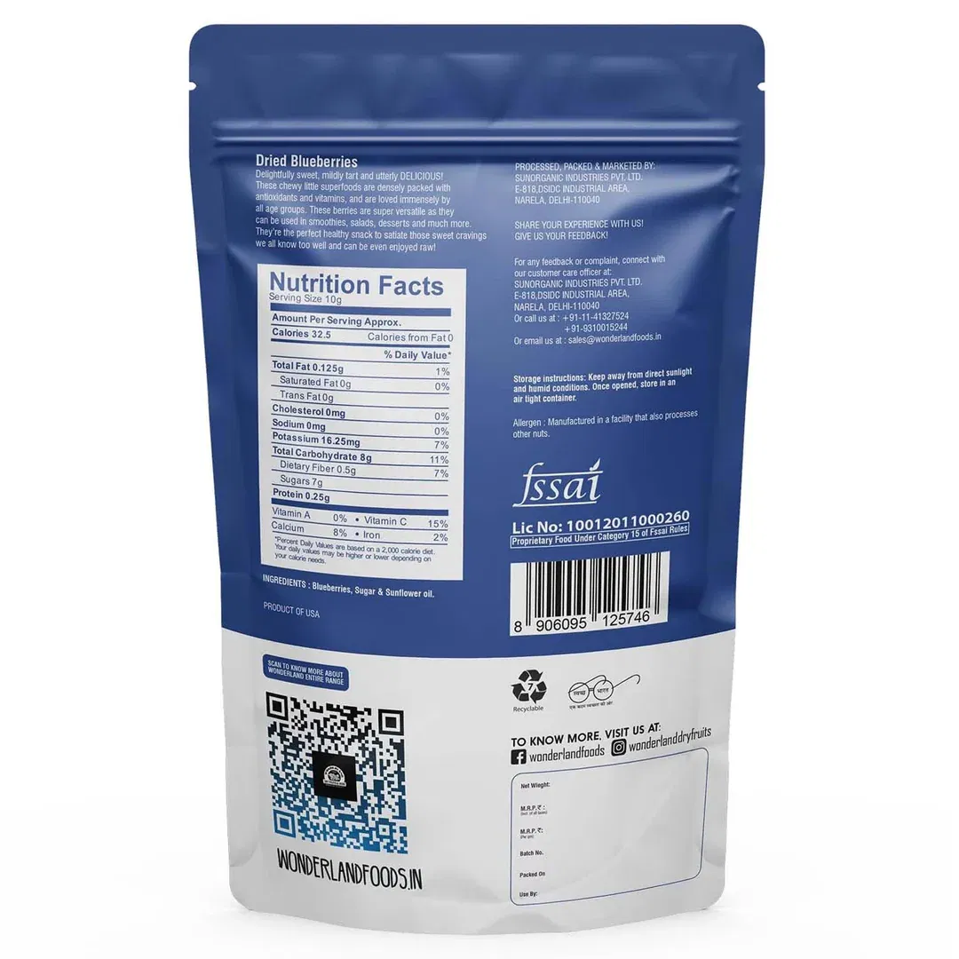 Premium Dried Blueberries | Antioxidant Rich & Fresh