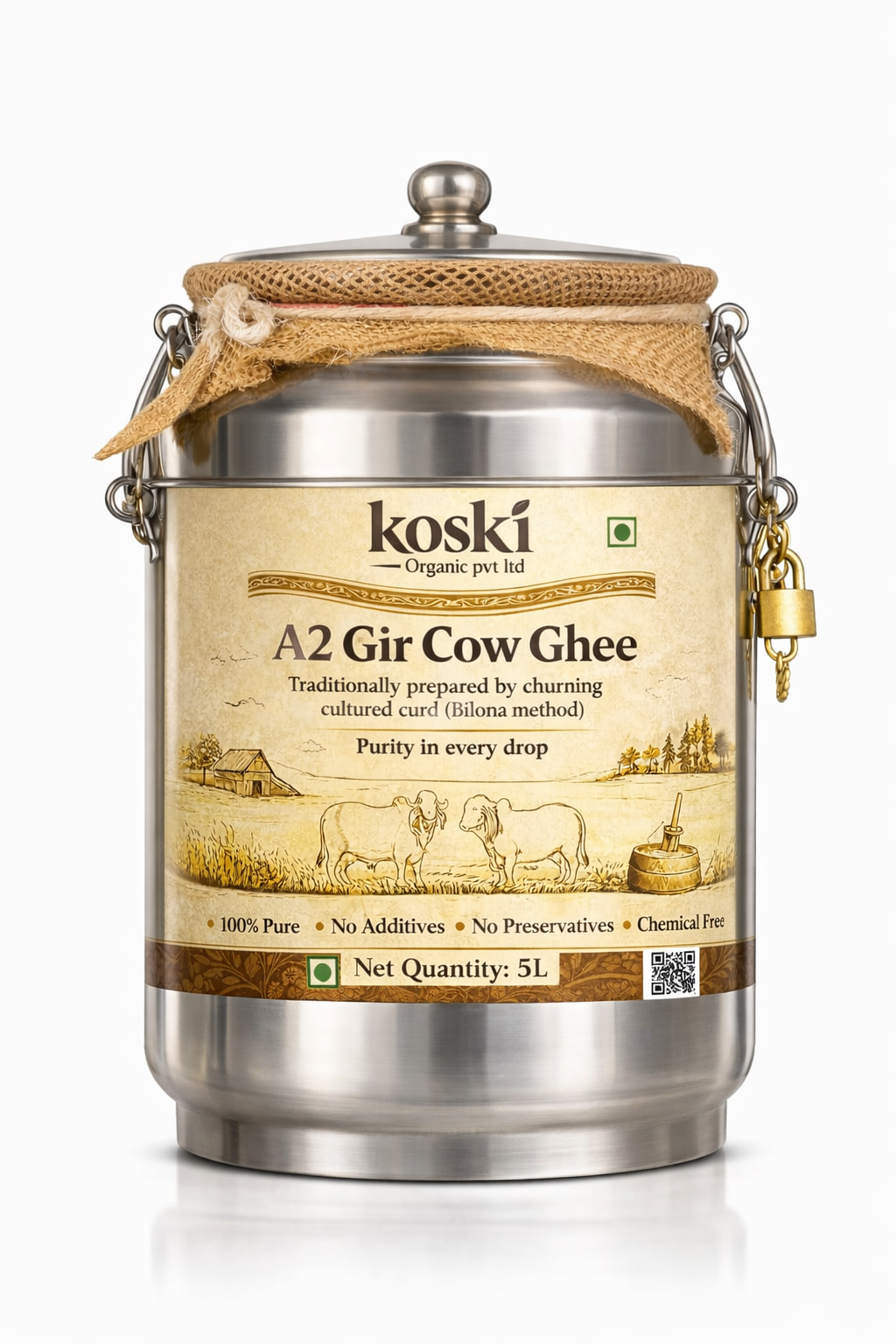 Gir Cow A2 Ghee – 100% Pure, Bilona Method from cultured butter Image