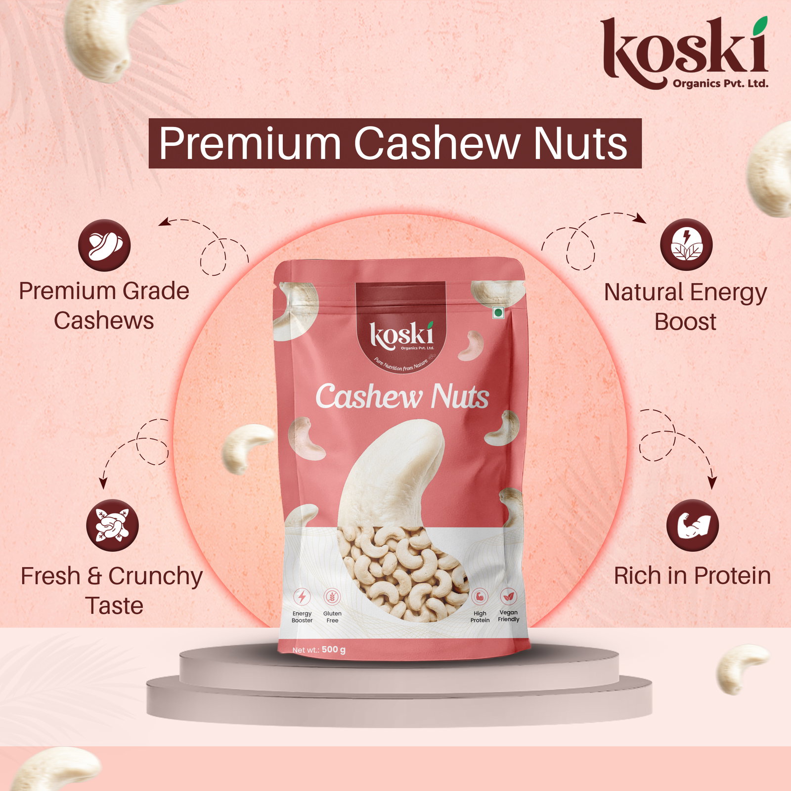 Premium Cashew Nuts | 100% Natural & Fresh Quality