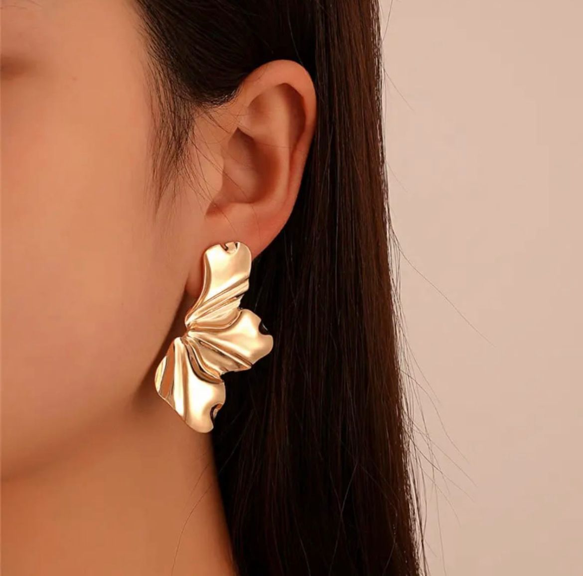 STAINLESS STEEL LEAFY EARRINGS