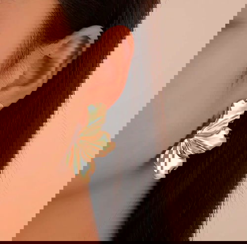 STAINLESS STEEL LEAFY EARRINGS