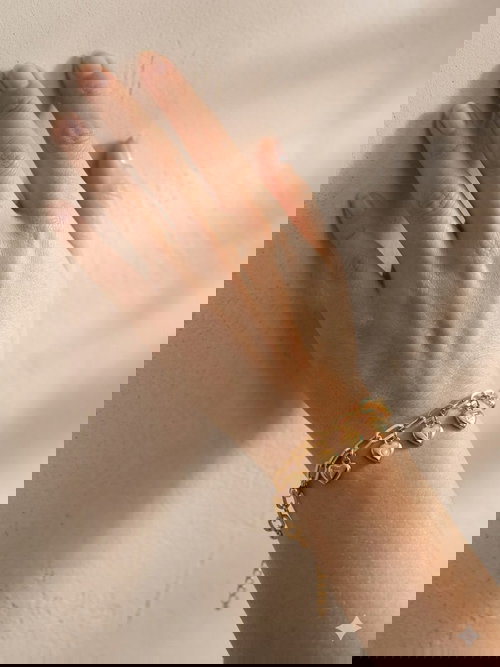 Gold Heart LOVE Charm Chain Bracelet  Image