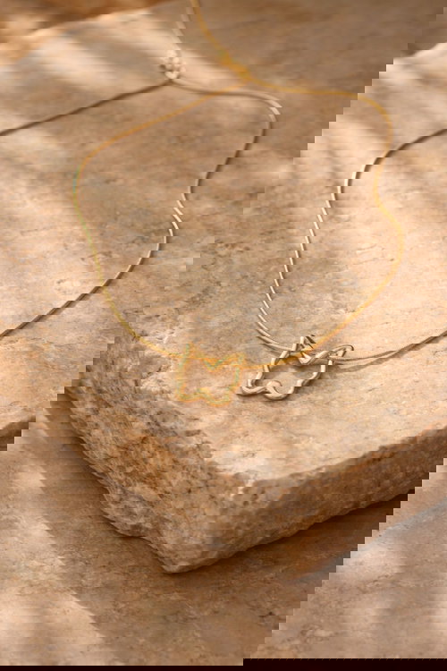 Gold-Toned Butterfly Pendant Necklace