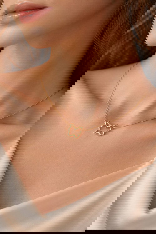 Gold-Toned Butterfly Pendant Necklace Image