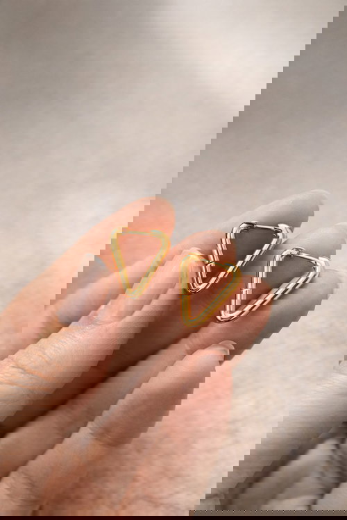 Gold-Toned Triangle Hoop Earrings 