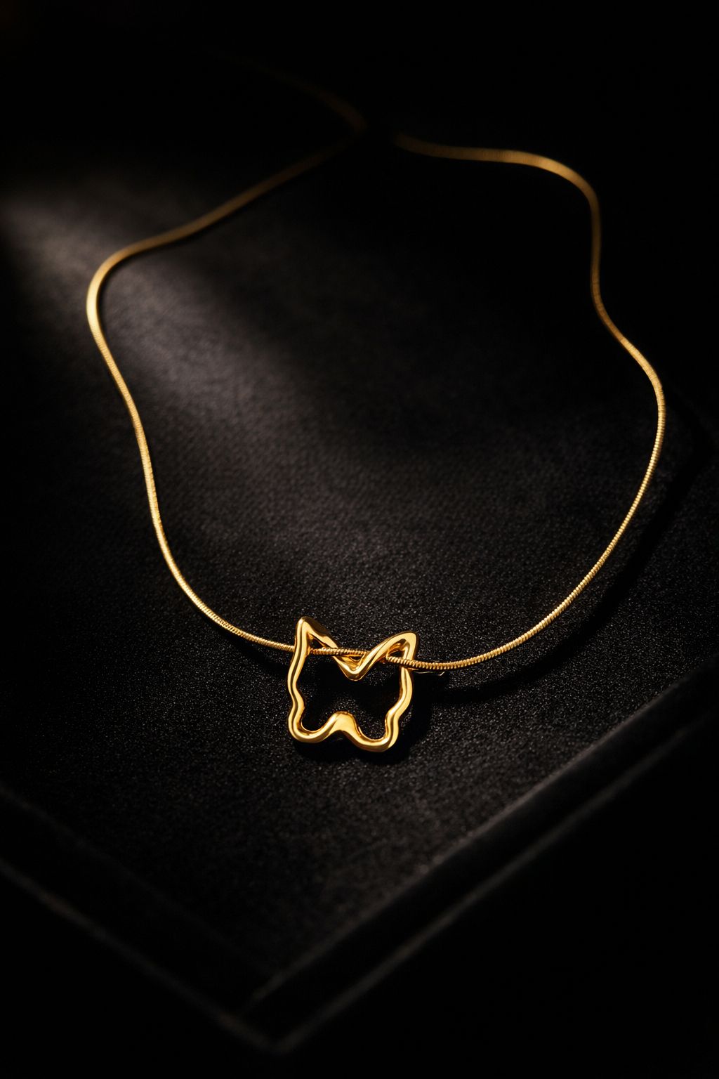 Gold-Toned Butterfly Pendant Necklace Image 