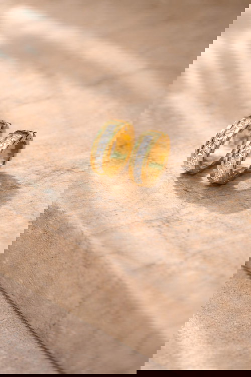 Gold-Tone Hoop Earrings with Crystal Accent Image