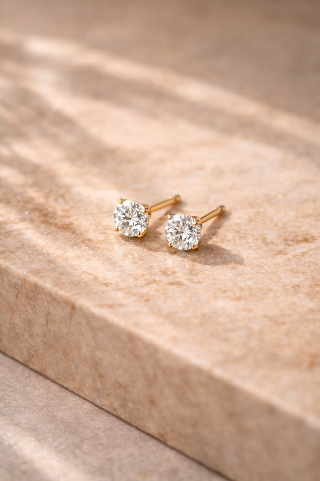 Elegant Flower Motif Stud Earrings with Crystal Border Image 